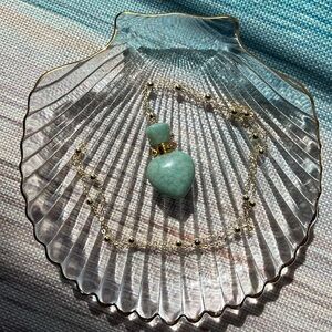 M22 High Quality Amazonite Perfume Bottle Necklace with Long Ball Chain Length